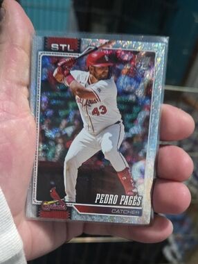 Topps Pedro Pagés Holographic Baseball Card - Red & White